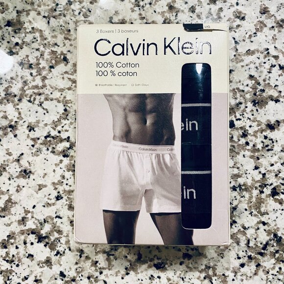 Calvin Klein Cotton Classics 3-Pack Knit Boxer NWT - Picture 2 of 4